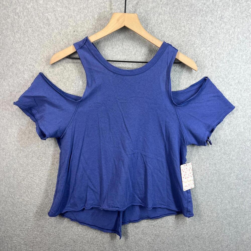 Free People Women’s Purple Taurus Cold Shoulder Graphic Tee Size XS‎ NWT - Picture 5 of 13